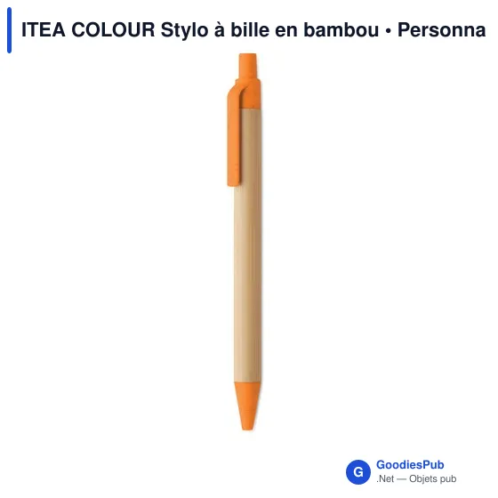 Stylo à bille personnalisable en bambou avec logo - ITEA COLOUR - Image 6