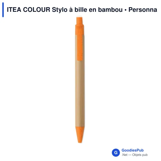 Stylo à bille personnalisable en bambou avec logo - ITEA COLOUR - Image 7