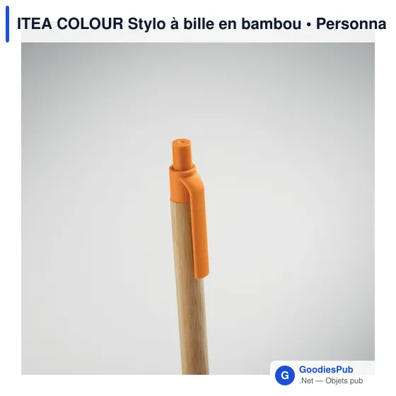 Stylo à bille personnalisable en bambou avec logo - ITEA COLOUR - Image 8