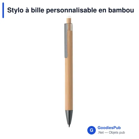 Stylo à bille personnalisable en bambou avec logo - ITEA