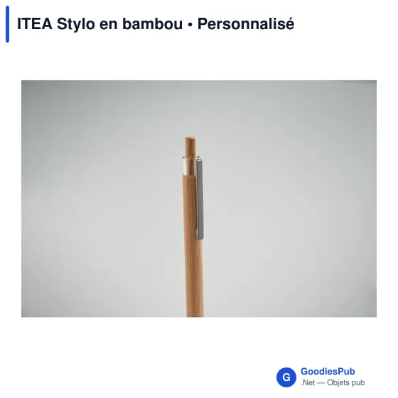 Stylo à bille personnalisable en bambou avec logo - ITEA - Image 3