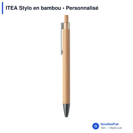 Stylo à bille personnalisable en bambou avec logo - ITEA - Image 4