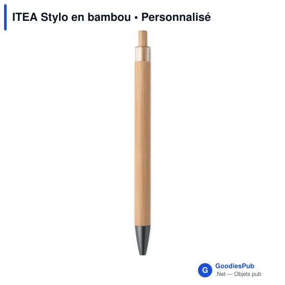 Stylo à bille personnalisable en bambou avec logo - ITEA - Image 5