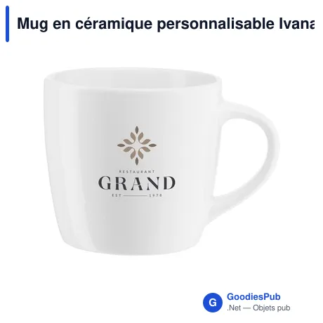Mug en céramique personnalisable Ivana 340 ml avec logo