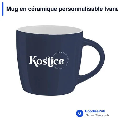 Mug en céramique personnalisable Ivana 340 ml avec logo