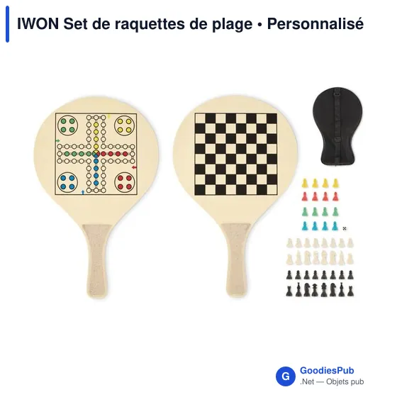 Raquettes de plage personnalisables avec logo - IWON - Image 1