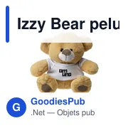 Peluche personnalisable Izzy Bear avec T-shirt pour logo - Miniature 1