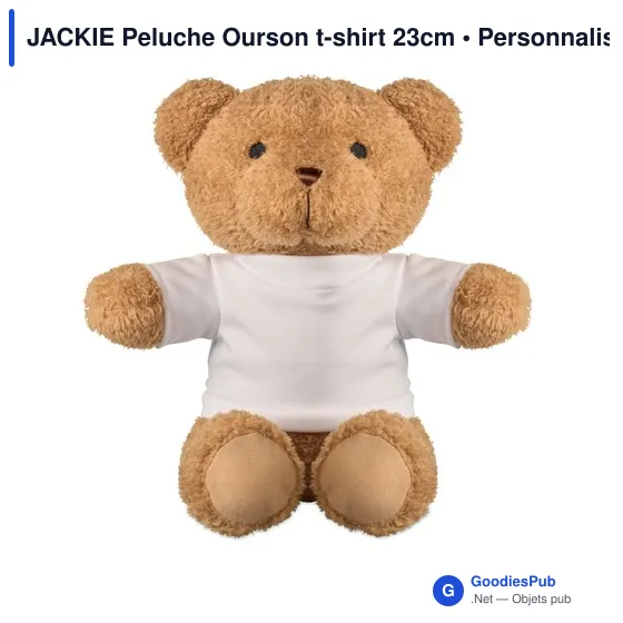 Peluche Ourson personnalisable avec t-shirt pour logo - JACKIE - Image 2