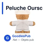 Peluche Ourson personnalisable avec t-shirt pour logo - JACKIE - Miniature 3