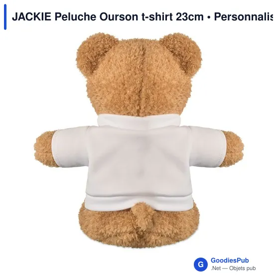 Peluche Ourson personnalisable avec t-shirt pour logo - JACKIE - Image 3
