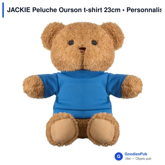 Peluche Ourson personnalisable avec t-shirt pour logo - JACKIE - Image 6