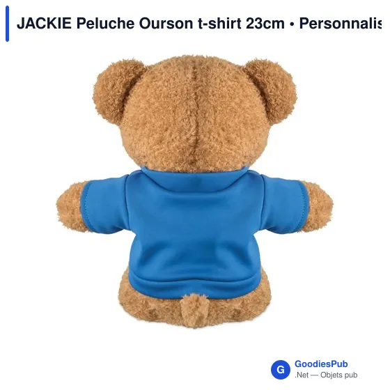 Peluche Ourson personnalisable avec t-shirt pour logo - JACKIE - Image 7