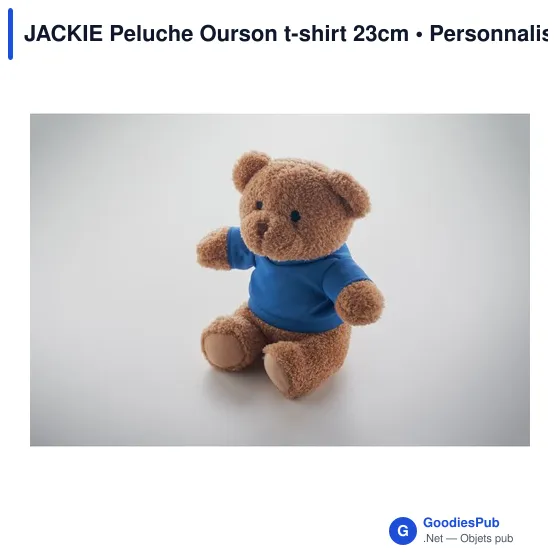 Peluche Ourson personnalisable avec t-shirt pour logo - JACKIE - Image 9
