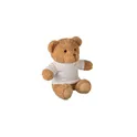 Variante blanc - Peluche Ourson personnalisable avec t-shirt pour logo - JACKIE