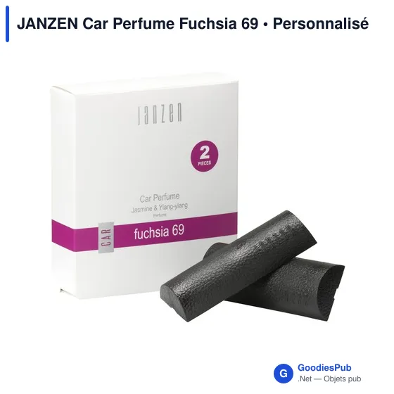 Désodorisant voiture personnalisable avec logo - JANZEN Car Perfume Fuchsia 69 - Image 1