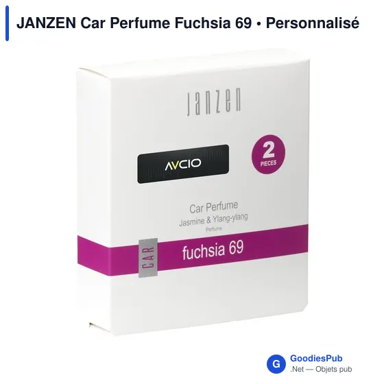 Désodorisant voiture personnalisable avec logo - JANZEN Car Perfume Fuchsia 69 - Image 4