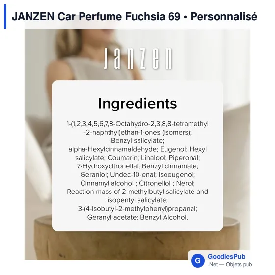 Désodorisant voiture personnalisable avec logo - JANZEN Car Perfume Fuchsia 69 - Image 5