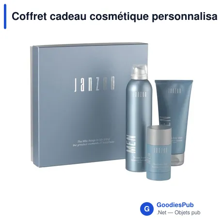 Coffret cadeau cosmétique personnalisable pour hommes - JANZENavec logo