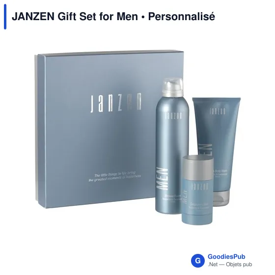 Coffret cadeau cosmétique personnalisable pour hommes - JANZENavec logo - Image 1