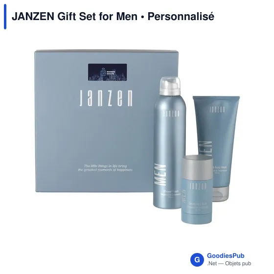 Coffret cadeau cosmétique personnalisable pour hommes - JANZENavec logo - Image 2