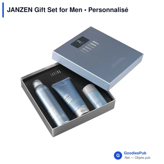 Coffret cadeau cosmétique personnalisable pour hommes - JANZENavec logo - Image 3