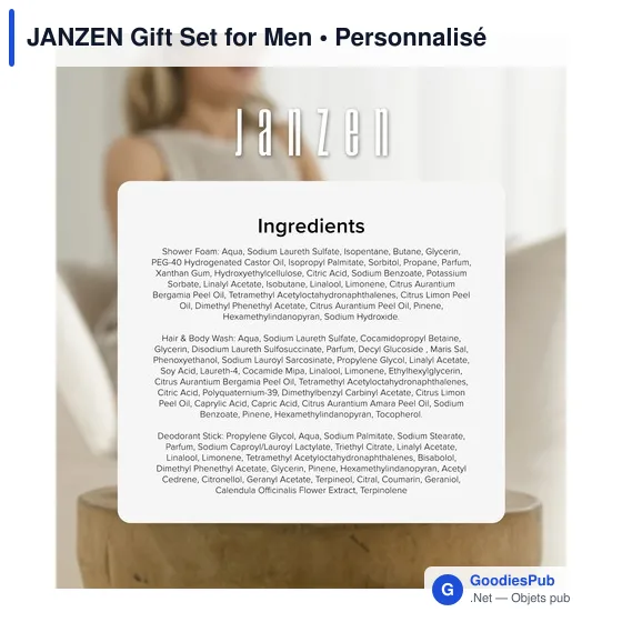Coffret cadeau cosmétique personnalisable pour hommes - JANZENavec logo - Image 6