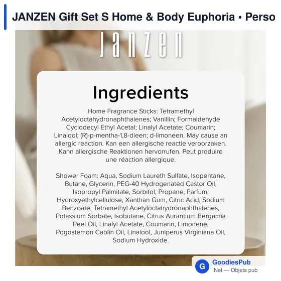 Set cadeau personnalisé JANZEN Euphoria pour maison et corpsavec logo - Image 4