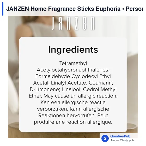 Diffuseur de parfum personnalisable JANZEN Home Fragrance Sticks Euphoriaavec logo - Image 6