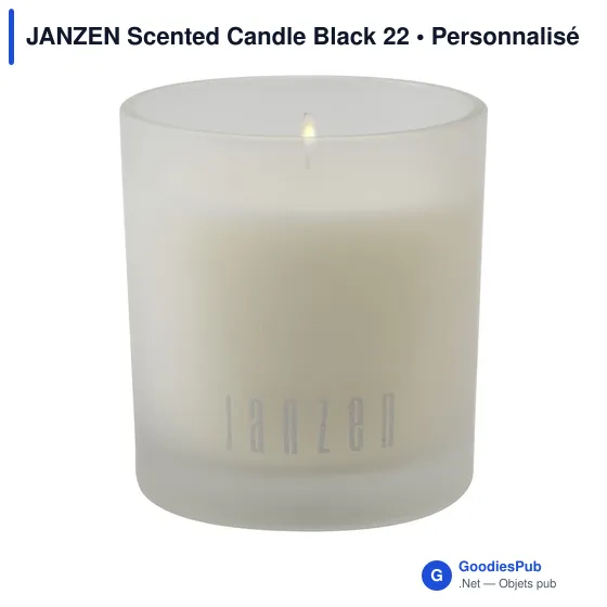 Bougie parfumée personnalisable JANZEN Scented Candle Black 22avec logo - Image 1