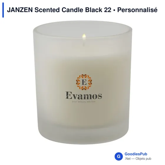 Bougie parfumée personnalisable JANZEN Scented Candle Black 22avec logo - Image 2