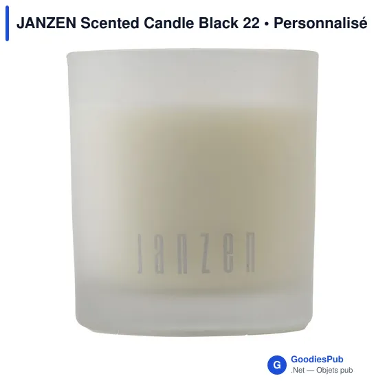 Bougie parfumée personnalisable JANZEN Scented Candle Black 22avec logo - Image 3