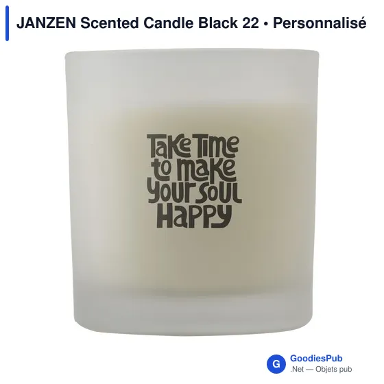 Bougie parfumée personnalisable JANZEN Scented Candle Black 22avec logo - Image 4