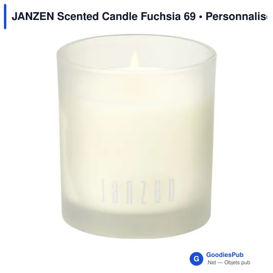Bougie parfumée personnalisable en verre avec logo - JANZEN Scented Candle Fuchsia 69 - Image 1