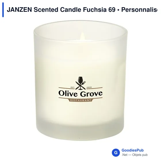 Bougie parfumée personnalisable en verre avec logo - JANZEN Scented Candle Fuchsia 69 - Image 2