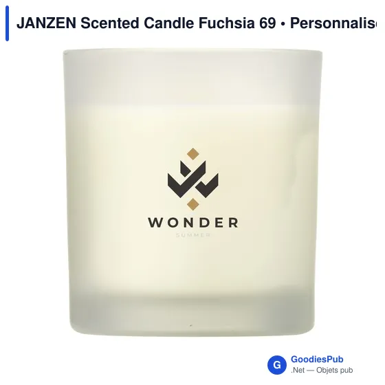 Bougie parfumée personnalisable en verre avec logo - JANZEN Scented Candle Fuchsia 69 - Image 4