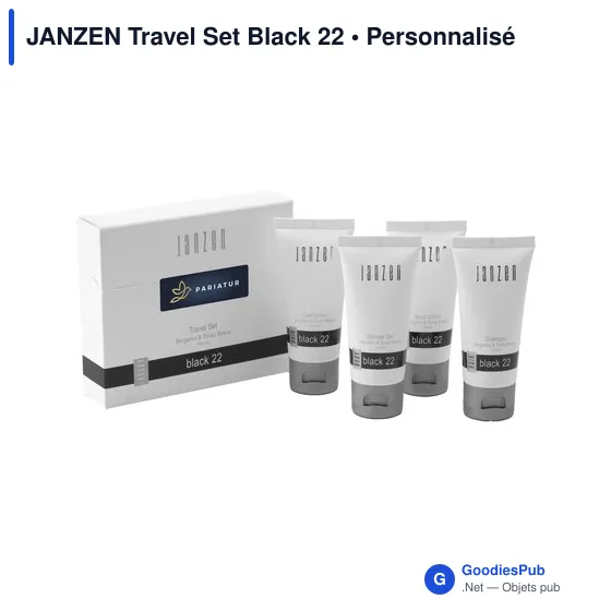Set de voyage personnalisable JANZEN avec logo - Black 22 - Image 1