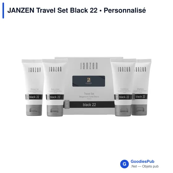 Set de voyage personnalisable JANZEN avec logo - Black 22 - Image 2