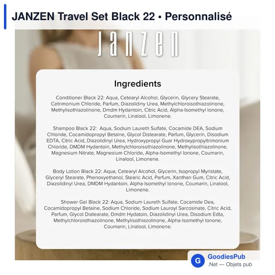 Set de voyage personnalisable JANZEN avec logo - Black 22 - Image 3
