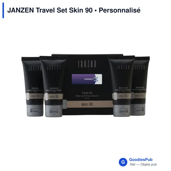 Set de voyage cosmétique personnalisable avec logo - JANZEN Travel Set Skin 90 - Image 2