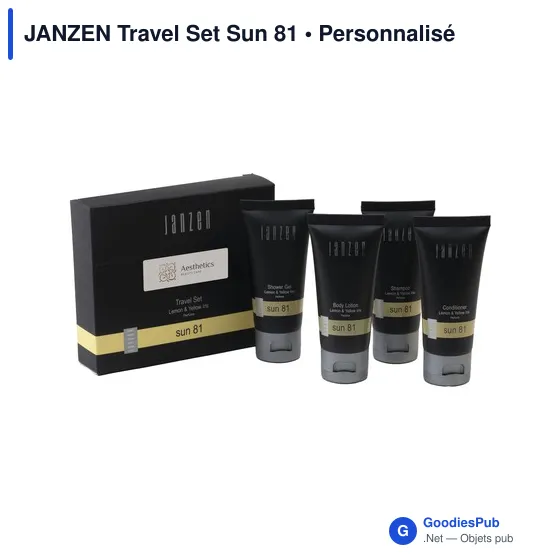 Set de voyage cosmétique personnalisable avec logo - JANZEN Travel Set Sun 81 - Image 1