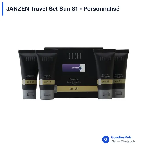 Set de voyage cosmétique personnalisable avec logo - JANZEN Travel Set Sun 81 - Image 2