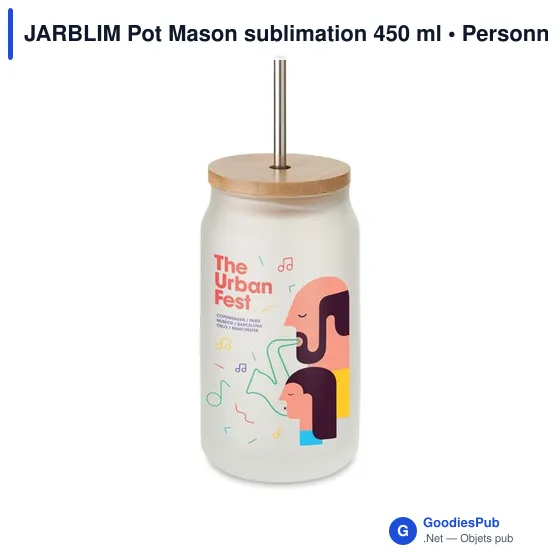 JARBLIM Pot Mason sublimation 400 ml - Image 6