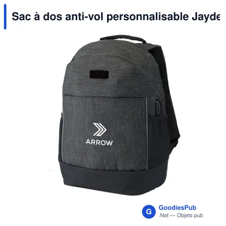 Sac à dos anti-vol personnalisable Jayden RFID avec logo