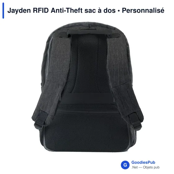 Sac à dos anti-vol personnalisable Jayden RFID avec logo - Image 2