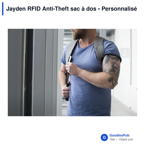 Sac à dos anti-vol personnalisable Jayden RFID avec logo - Image 4