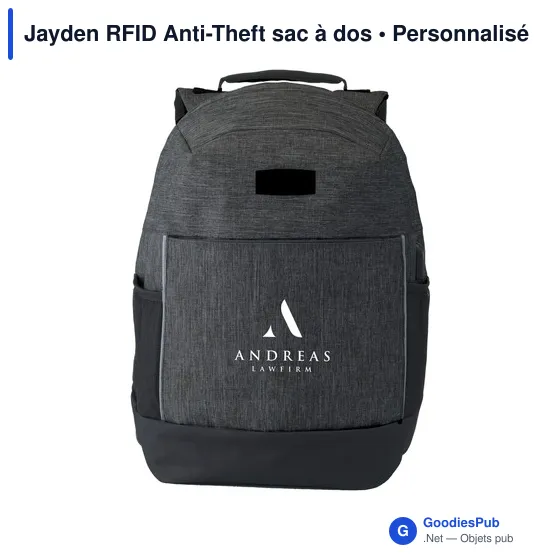 Sac à dos anti-vol personnalisable Jayden RFID avec logo - Image 6