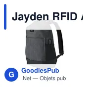Sac à dos anti-vol personnalisable Jayden RFID avec logo - Miniature 7