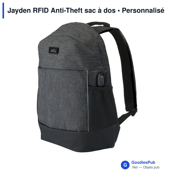 Sac à dos anti-vol personnalisable Jayden RFID avec logo - Image 7
