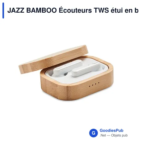 JAZZ BAMBOO Écouteurs TWS étui en bambou