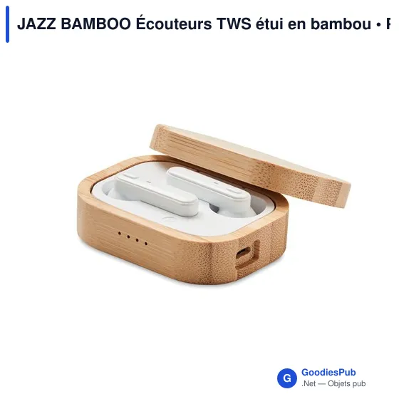 JAZZ BAMBOO Écouteurs TWS étui en bambou - Image 2